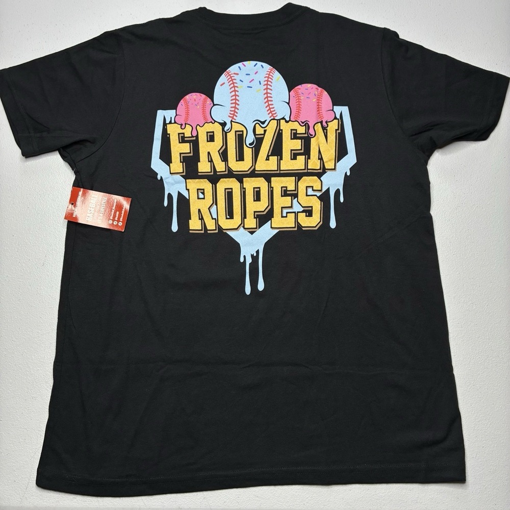 Baseball Lifestyle 101 Ice Cream T-Shirt Youth XL Cotton Candy Black NWT